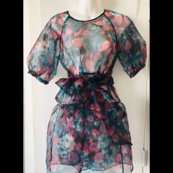 Zara Tops Zara Floral Organza Sexy Dress Poshmark